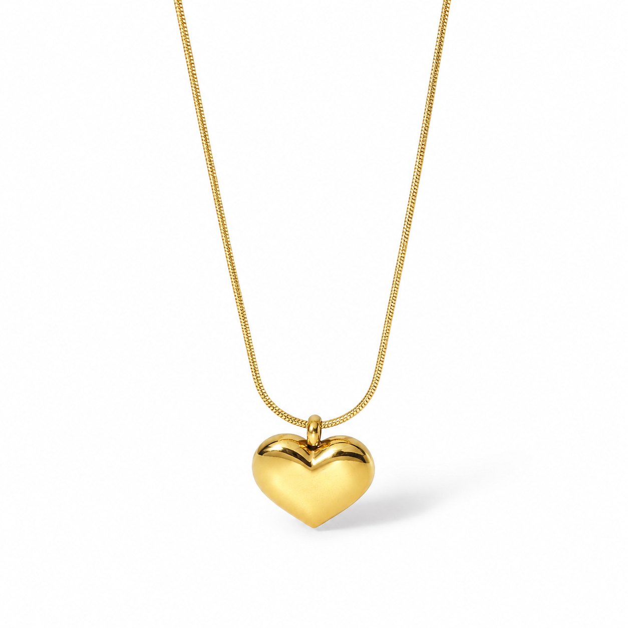 Herz-Halskette Gold – Gewölbtes Herz